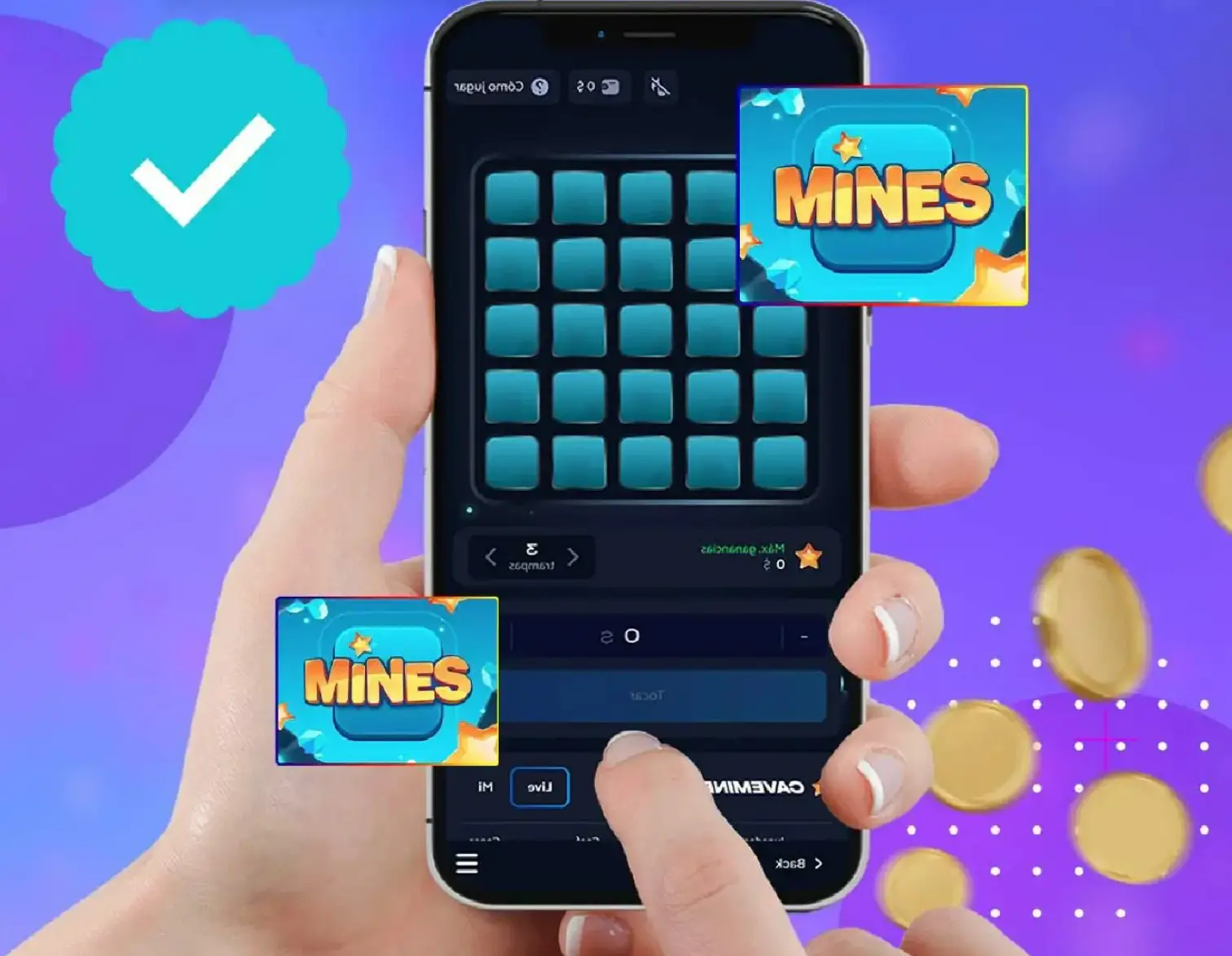 1win Mines game on mobile