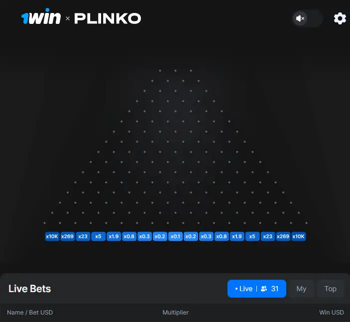 1win Plinko game in Malaysia